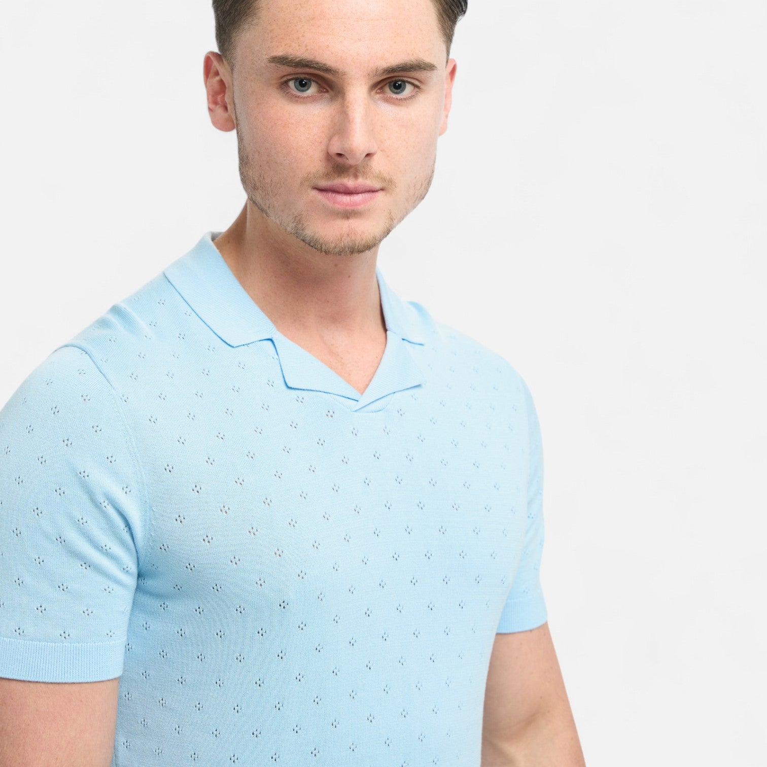 Cavani Casual Wear- Alfan gebreide polo hemelsblauw