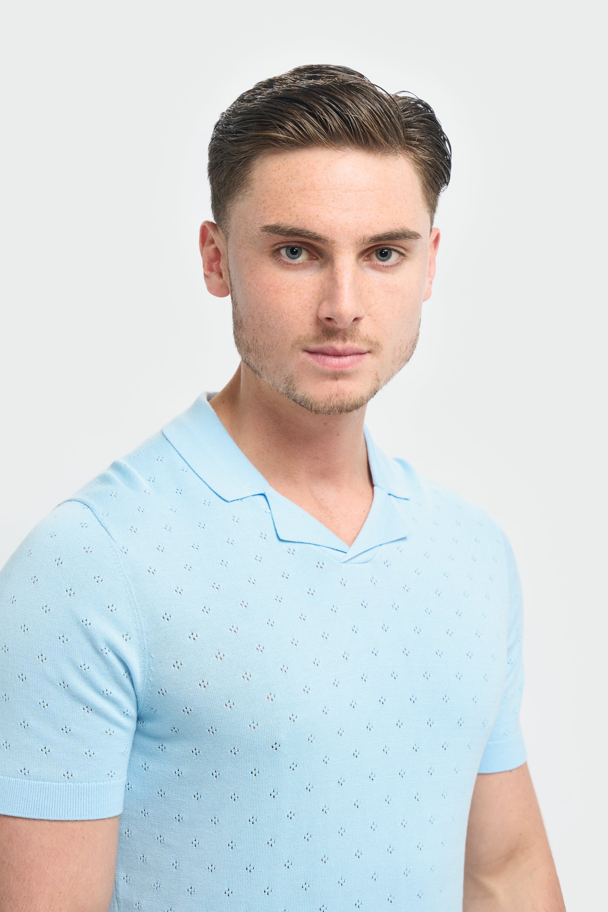 Cavani Casual Wear- Alfan gebreide polo hemelsblauw